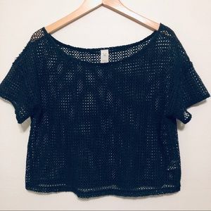 Free People We The Free Short Sleeve Open Weave Top